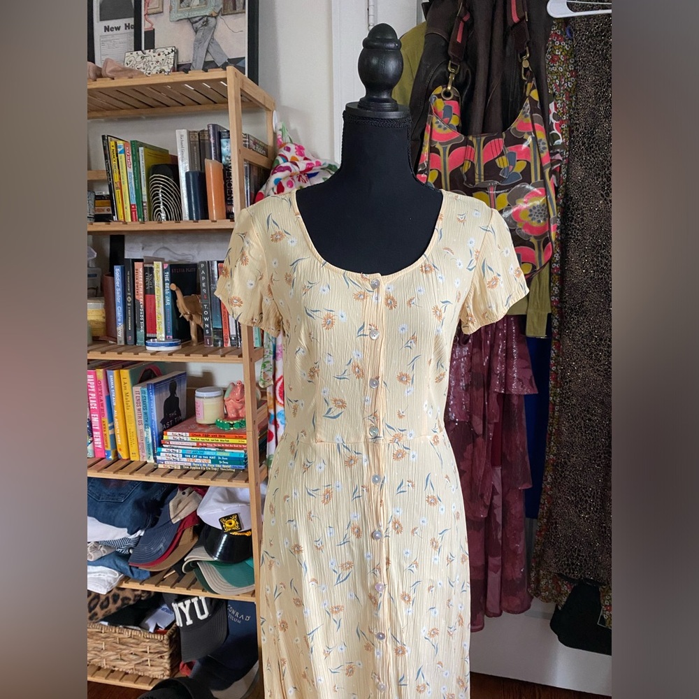 Vintage Floral Cream Dress